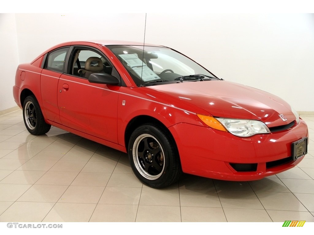 2004 ION 2 Quad Coupe - Chili Pepper Red / Tan photo #1