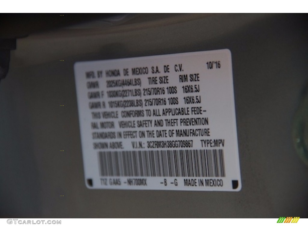 2016 CR-V LX - Alabaster Silver Metallic / Gray photo #17