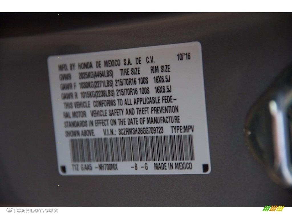2016 CR-V LX - Alabaster Silver Metallic / Gray photo #17