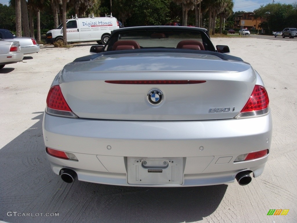 2006 6 Series 650i Convertible - Titanium Silver Metallic / Chateau Red photo #6