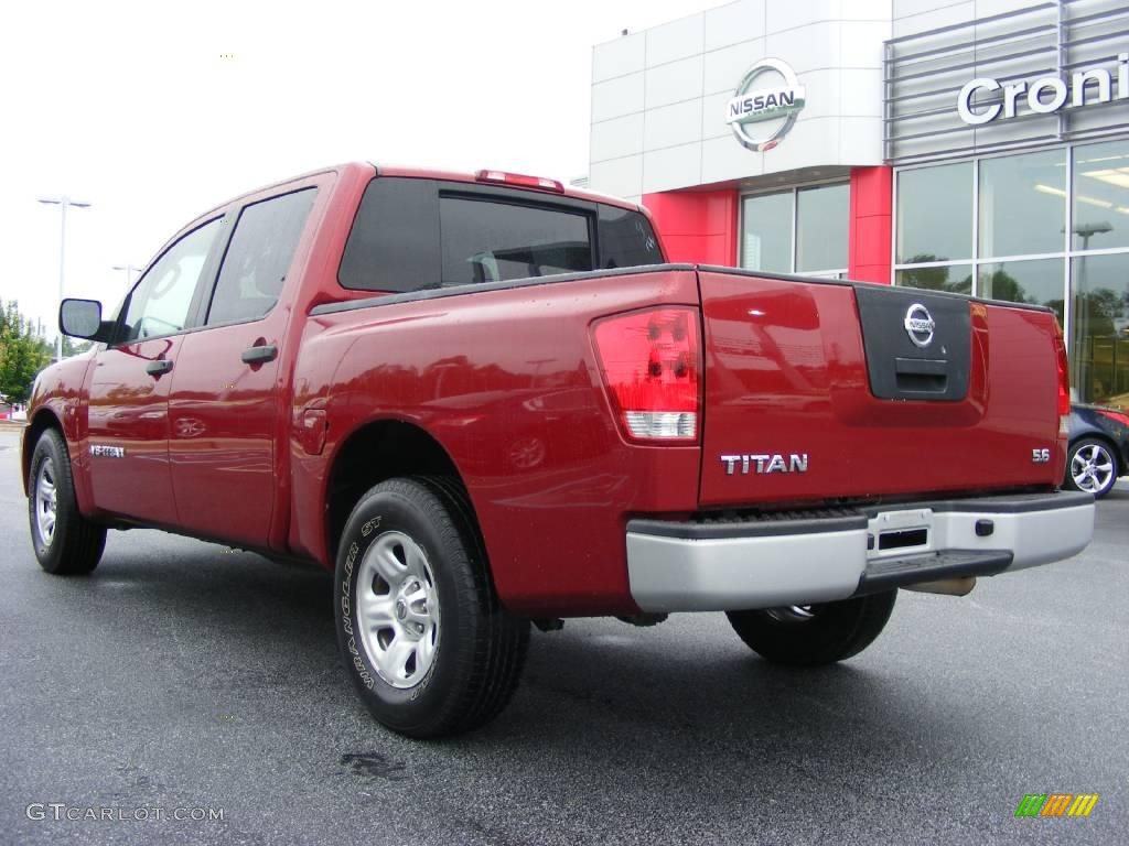 2007 Titan XE Crew Cab - Red Brawn / Graphite Black/Titanium photo #8