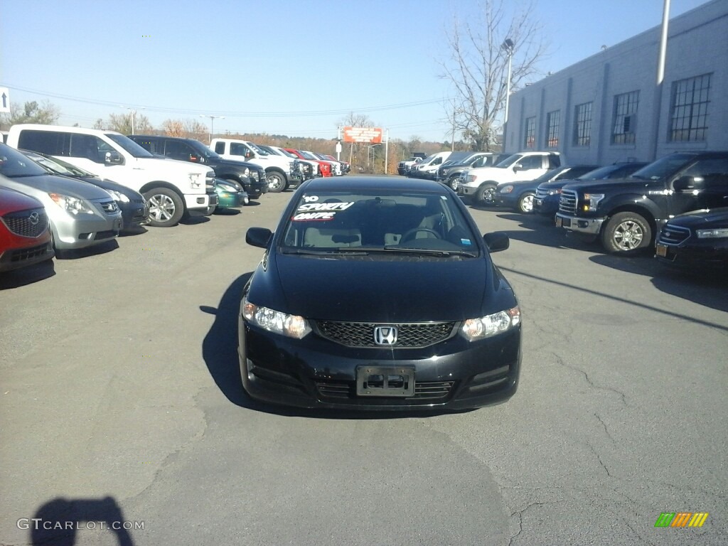 2010 Civic LX Coupe - Crystal Black Pearl / Gray photo #2