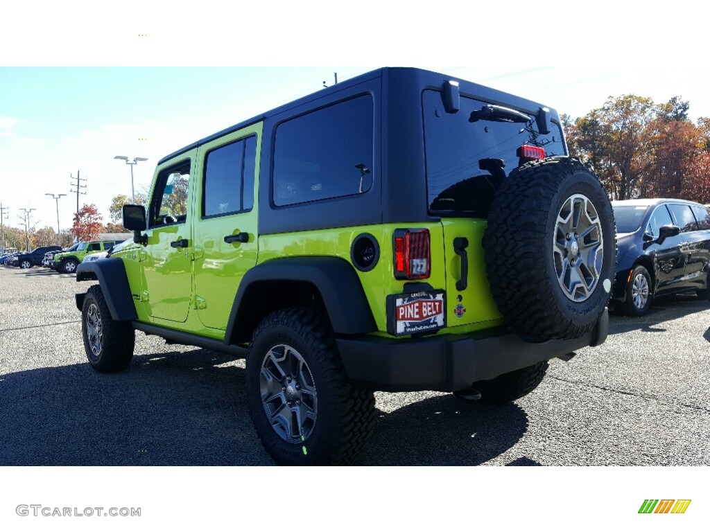 2017 Wrangler Unlimited Rubicon 4x4 - Hypergreen / Black photo #4