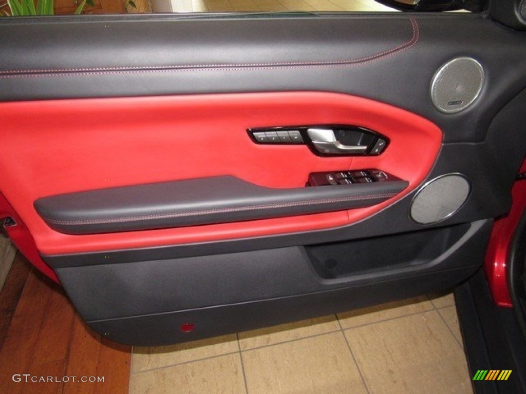 2017 Land Rover Range Rover Evoque Convertible HSE Dynamic Ebony/Pimento Door Panel Photo #116881898