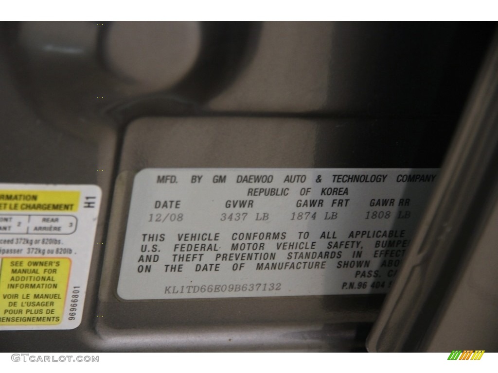 2009 Aveo Aveo5 LT - Medium Gray / Charcoal photo #21