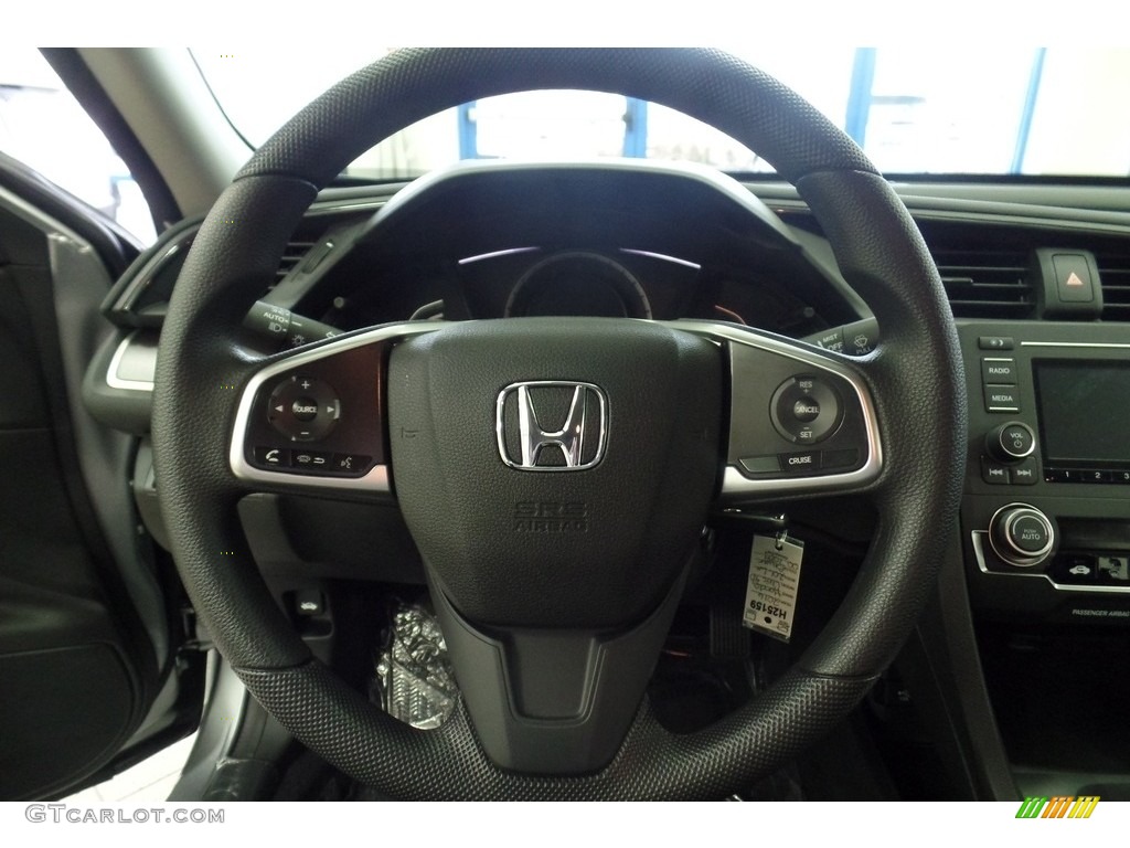 2017 Honda Civic LX Sedan Black Steering Wheel Photo #116885975