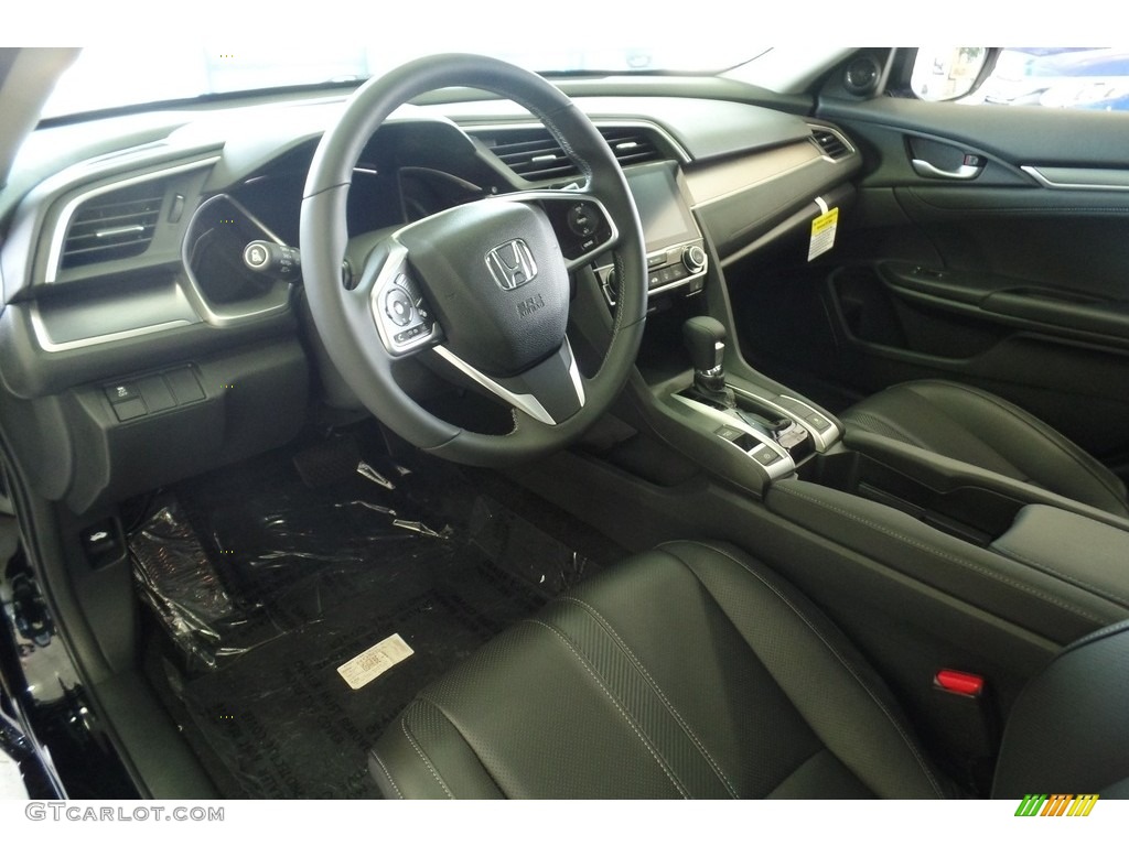 Black Interior 2017 Honda Civic EX-L Sedan Photo #116887859