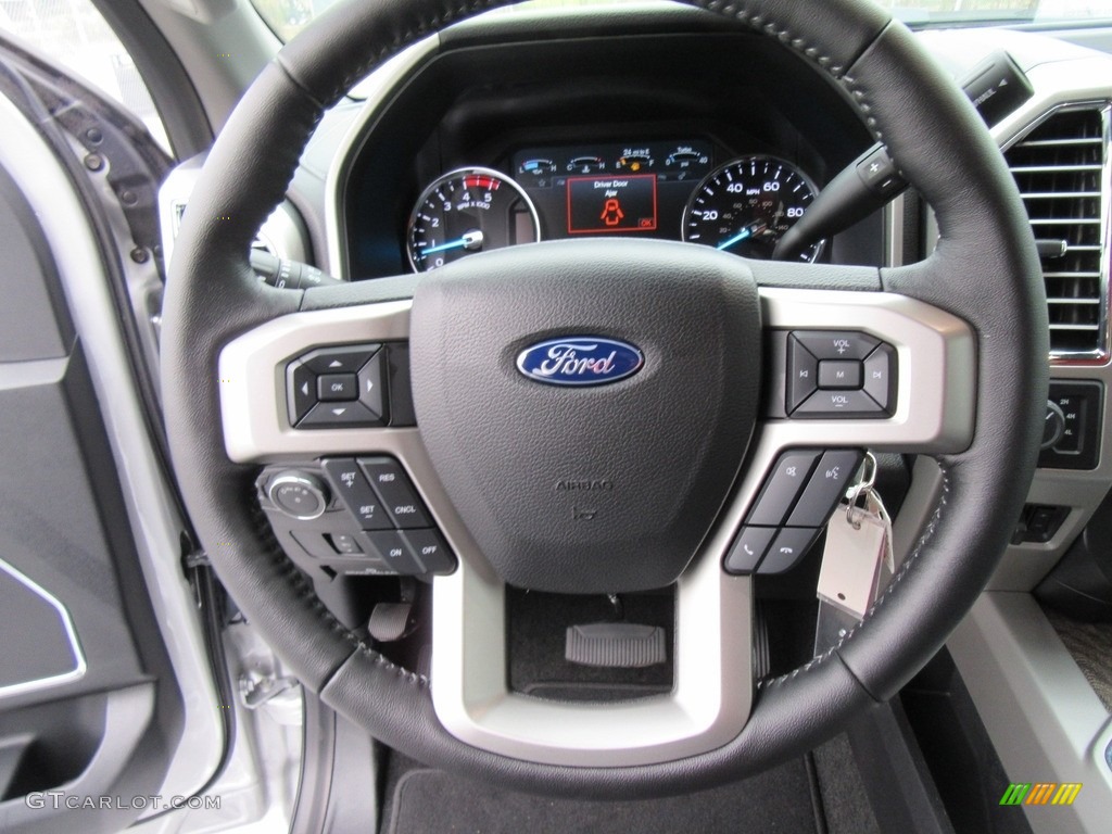 2017 Ford F250 Super Duty Lariat Crew Cab 4x4 Black Steering Wheel Photo #116887919