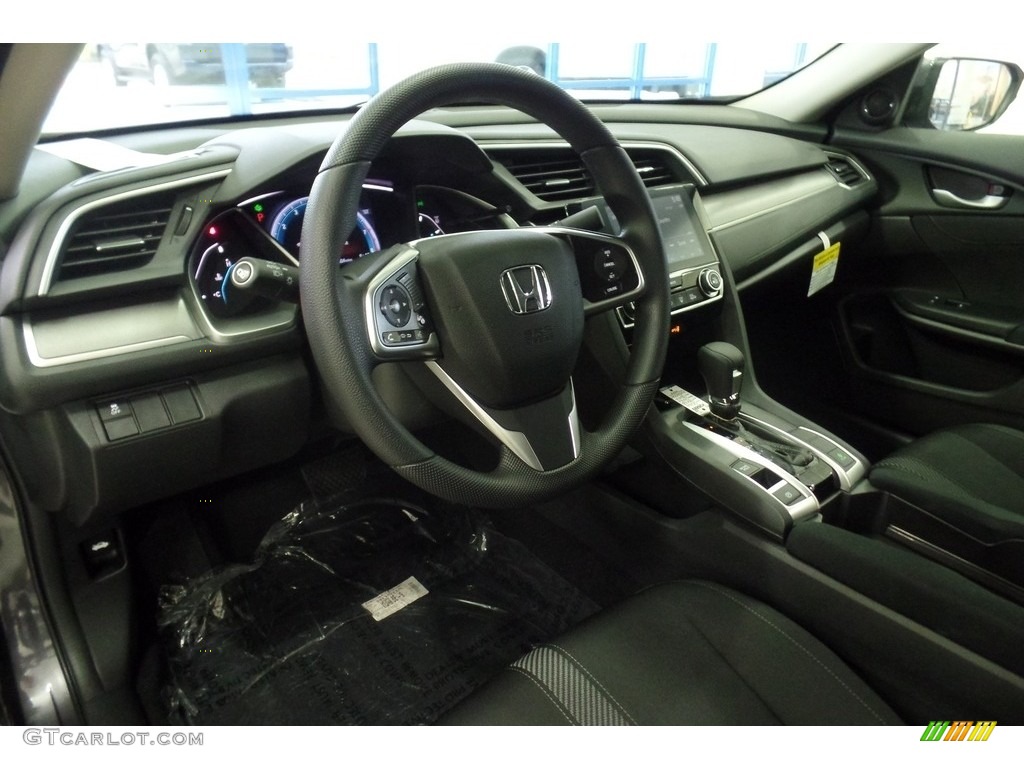 Black Interior 2017 Honda Civic EX Sedan Photo #116889701