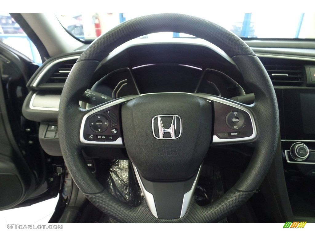 2017 Honda Civic EX Sedan Black Steering Wheel Photo #116891141