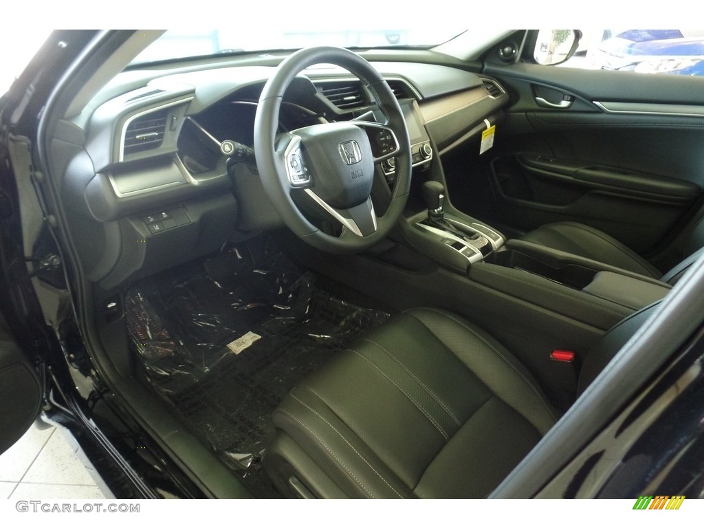 Black Interior 2017 Honda Civic Touring Sedan Photo #116892581