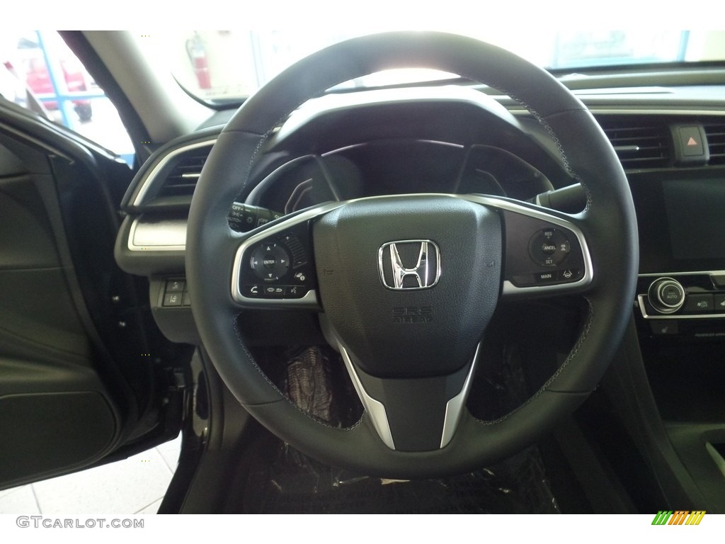 2017 Honda Civic Touring Sedan Black Steering Wheel Photo #116892668