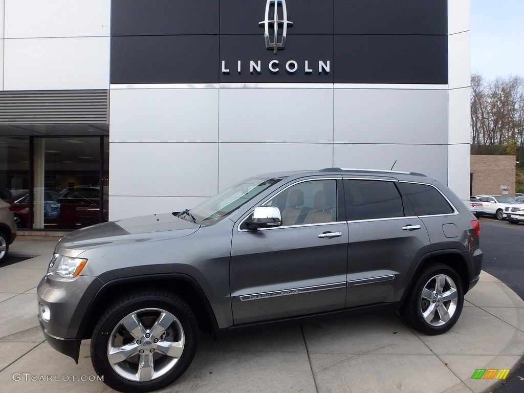 2012 Grand Cherokee Overland 4x4 - Mineral Gray Metallic / New Saddle/Black photo #1