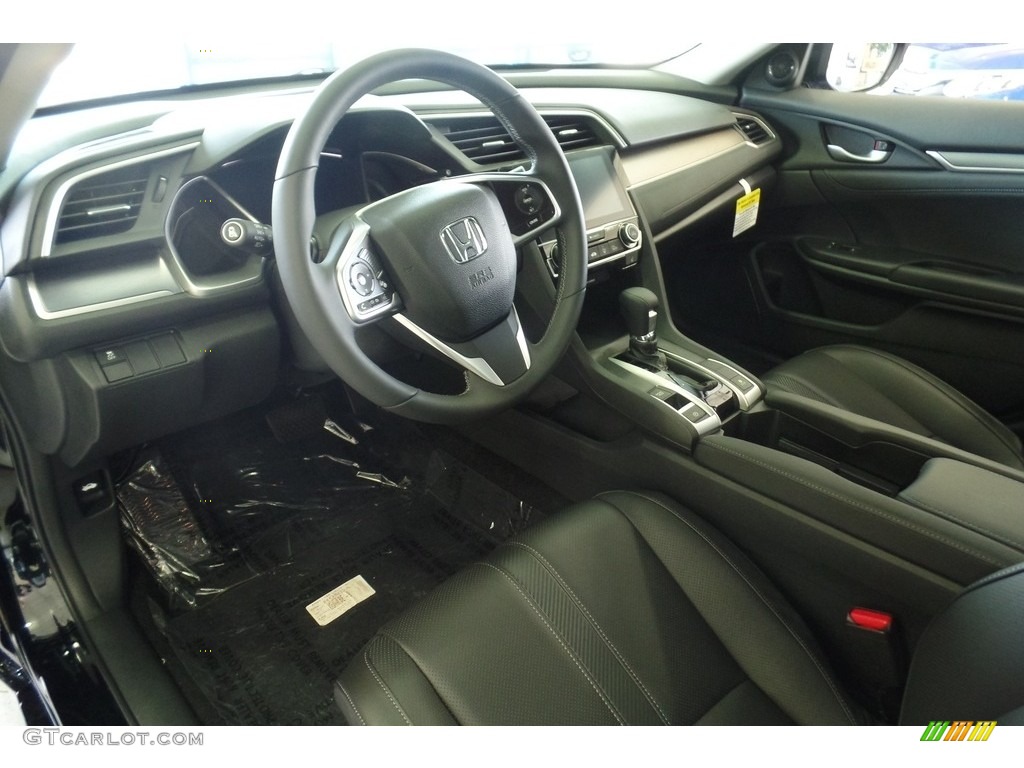 Black Interior 2017 Honda Civic EX-L Sedan Photo #116894471