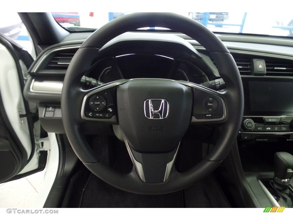 2017 Honda Civic EX Hatchback Black/Ivory Steering Wheel Photo #116895692