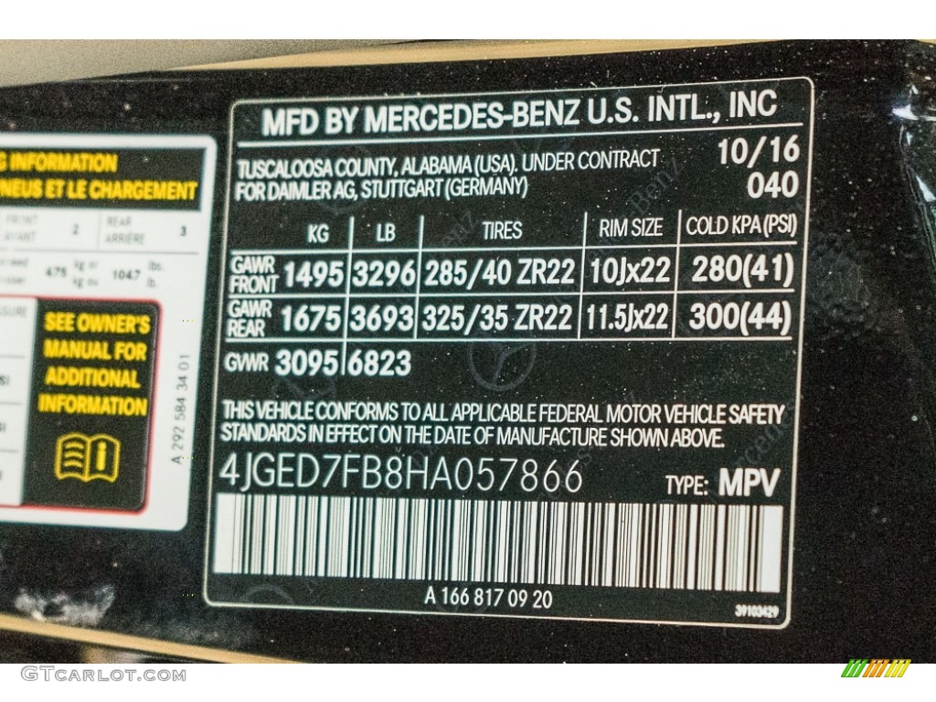 2017 GLE Color Code 040 for Black Photo #116897558