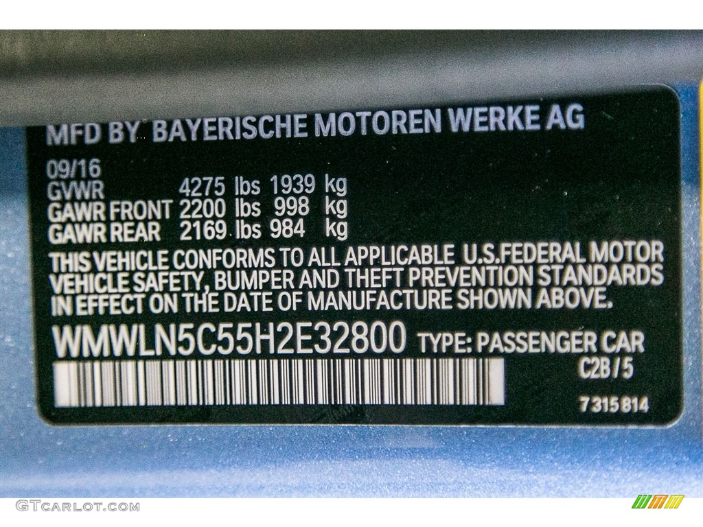 2017 Clubman Color Code C2B for Digital Blue Metallic Photo #116903228
