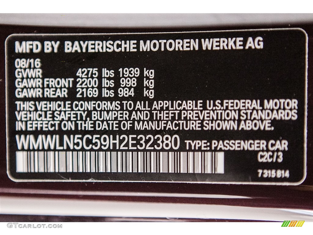 2017 Clubman Color Code C2C for Pure Burgundy Metallic Photo #116905022