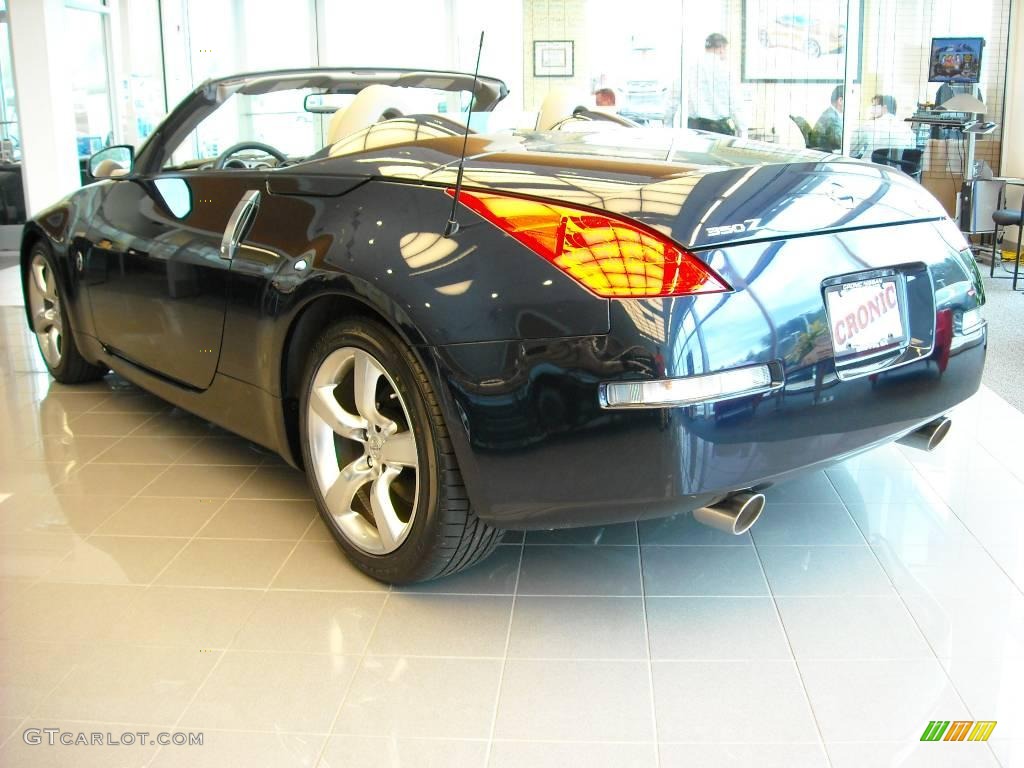 2009 350Z Touring Roadster - San Marino Blue / Frost Leather photo #5
