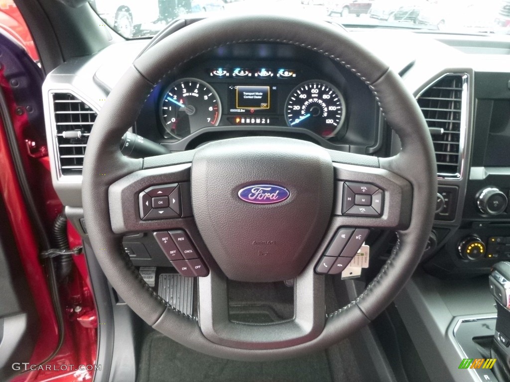 2017 Ford F150 XLT SuperCab 4x4 Black Steering Wheel Photo #116906198