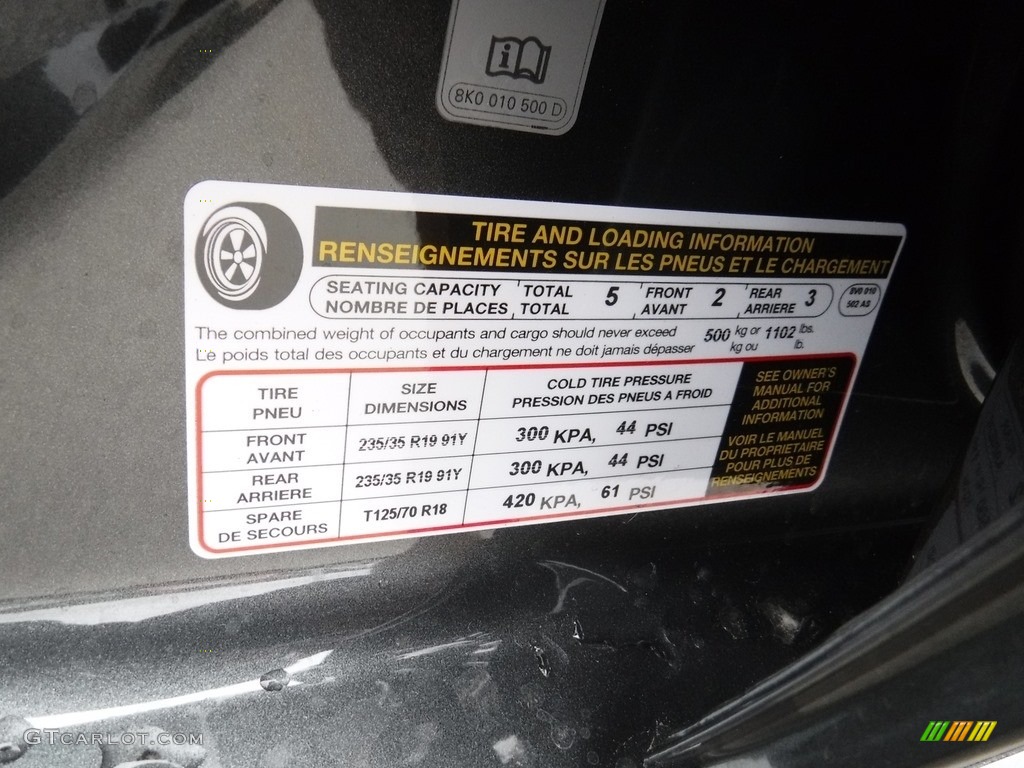 2017 Audi S3 2.0T Premium Plus quattro Info Tag Photo #116907671