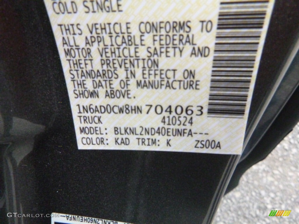 2017 Frontier Color Code KAD for Gun Metallic Photo #116908145