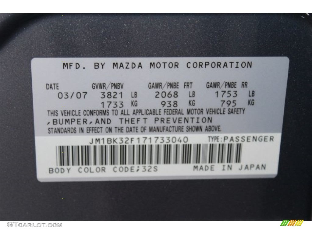 2007 MAZDA3 i Touring Sedan - Galaxy Gray Mica / Gray/Black photo #29