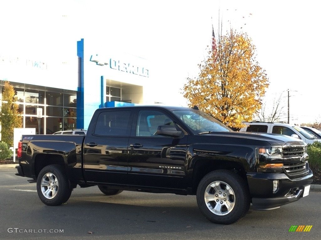 Black 2017 Chevrolet Silverado 1500 LT Crew Cab 4x4 Exterior Photo #116911814