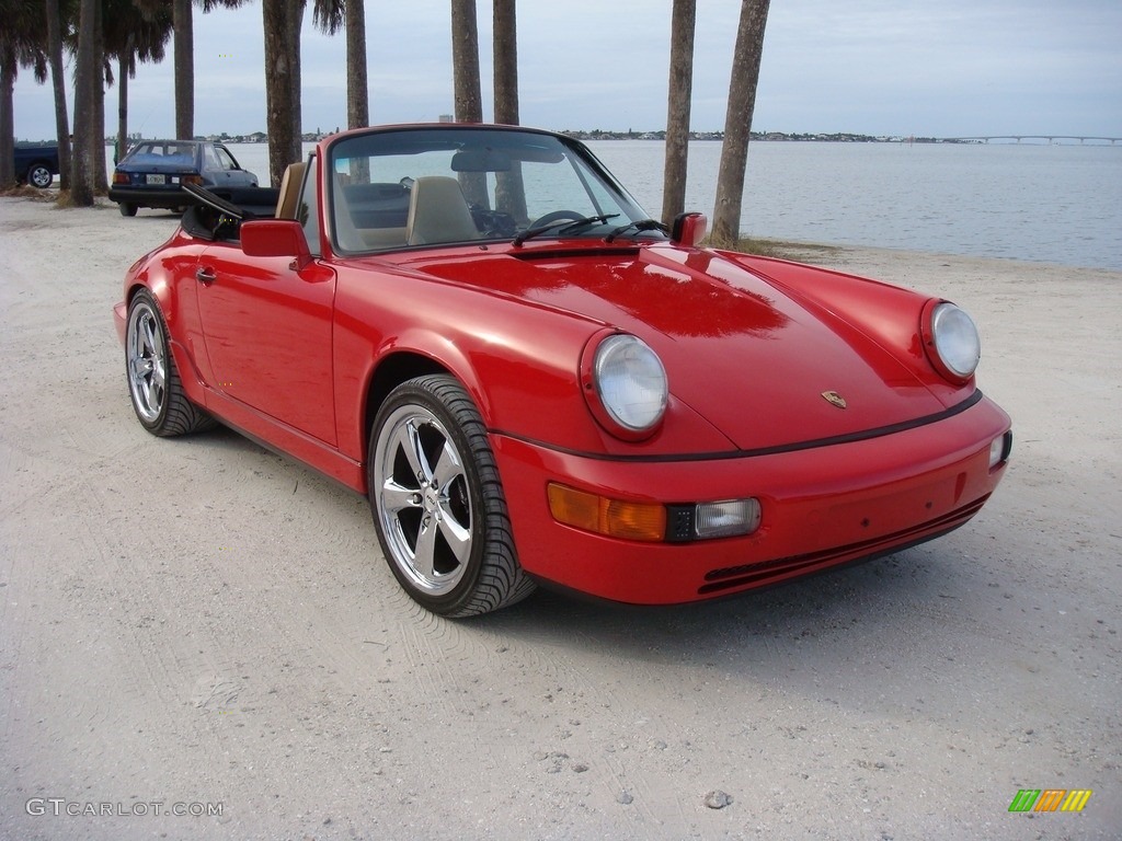 Guards Red 1990 Porsche 911 Carrera 2 Cabriolet Exterior Photo #116913046