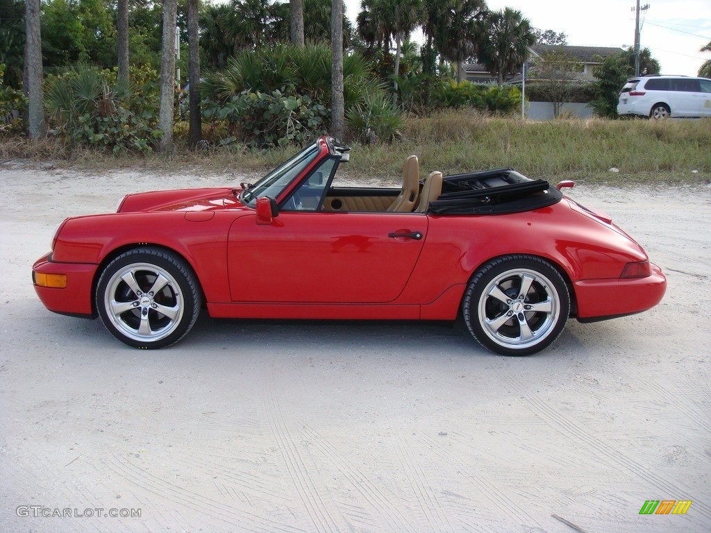 Guards Red 1990 Porsche 911 Carrera 2 Cabriolet Exterior Photo #116913116