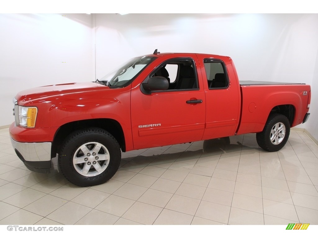 2013 Sierra 1500 SLE Extended Cab 4x4 - Fire Red / Ebony photo #3