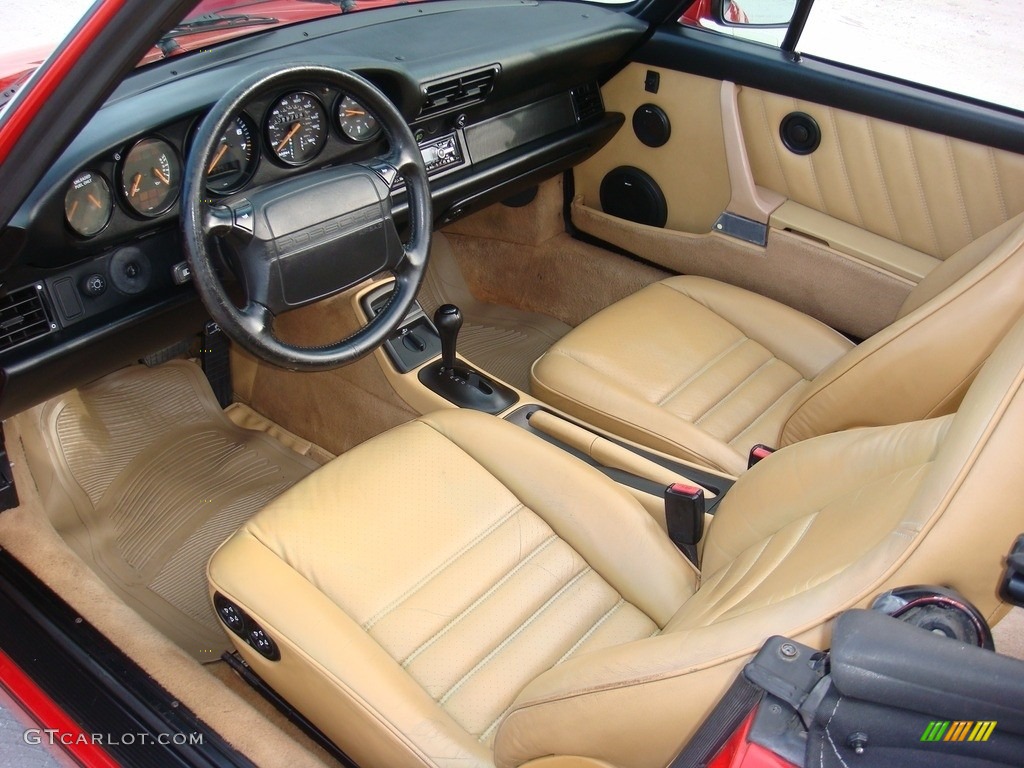 Beige Interior 1990 Porsche 911 Carrera 2 Cabriolet Photo #116913365