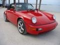 Guards Red 1990 Porsche 911 Carrera 2 Cabriolet Exterior