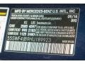 890: Lunar Blue Metallic 2017 Mercedes-Benz C 300 Sedan Color Code