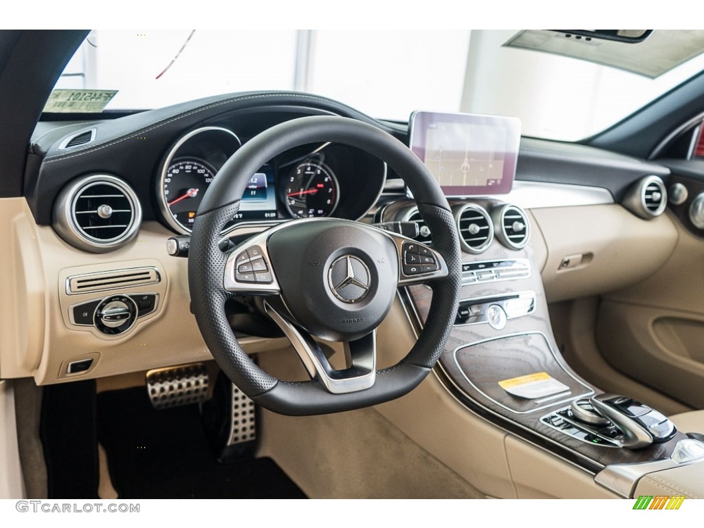 2017 Mercedes-Benz C 300 Cabriolet Silk Beige/Black Dashboard Photo #116918153