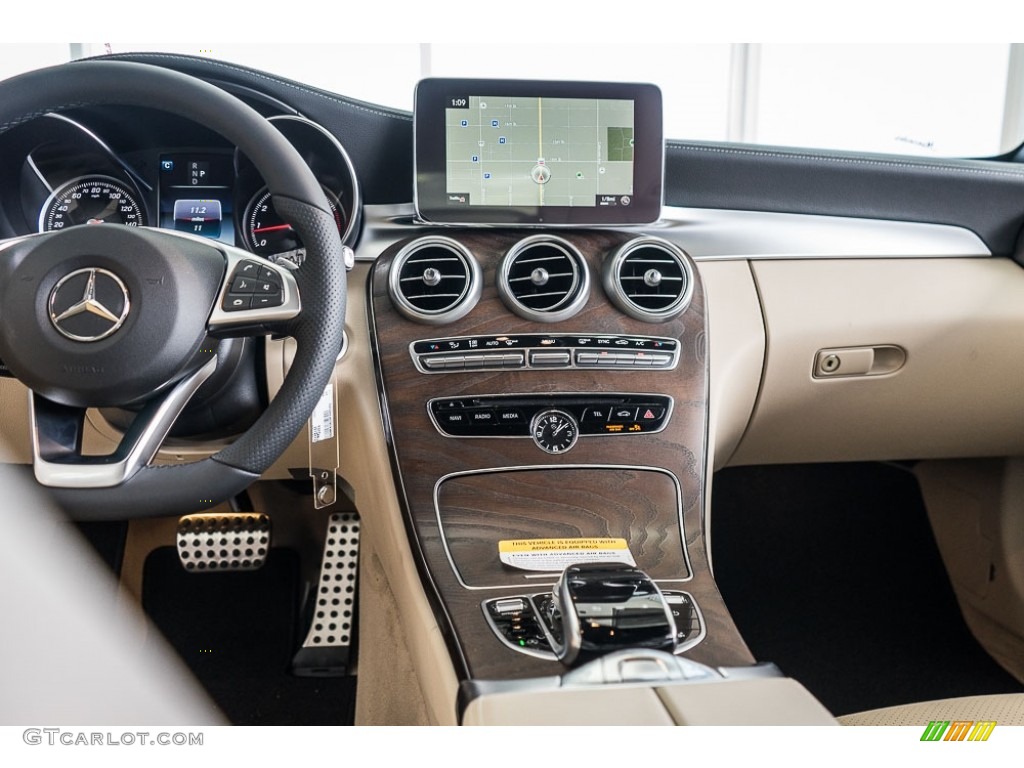 2017 Mercedes-Benz C 300 Cabriolet Silk Beige/Black Dashboard Photo #116918201