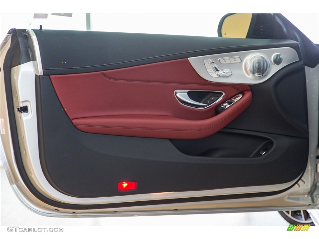 2017 Mercedes-Benz C 43 AMG 4Matic Coupe Cranberry Red/Black Door Panel Photo #116918573