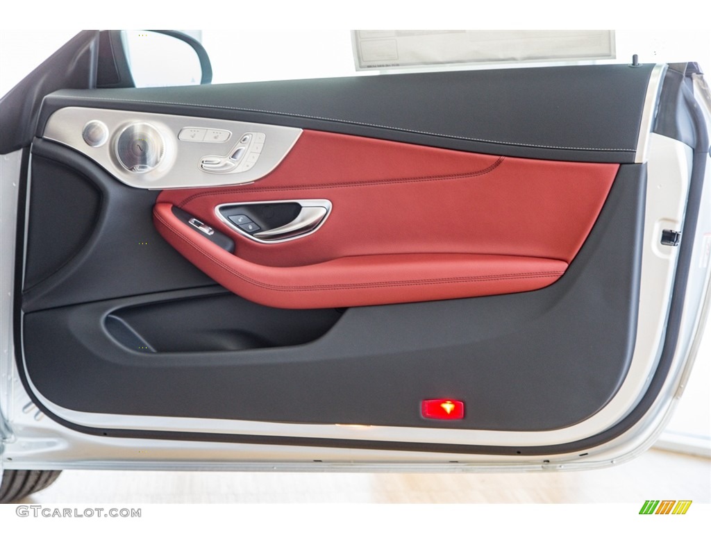 2017 Mercedes-Benz C 43 AMG 4Matic Coupe Cranberry Red/Black Door Panel Photo #116918582