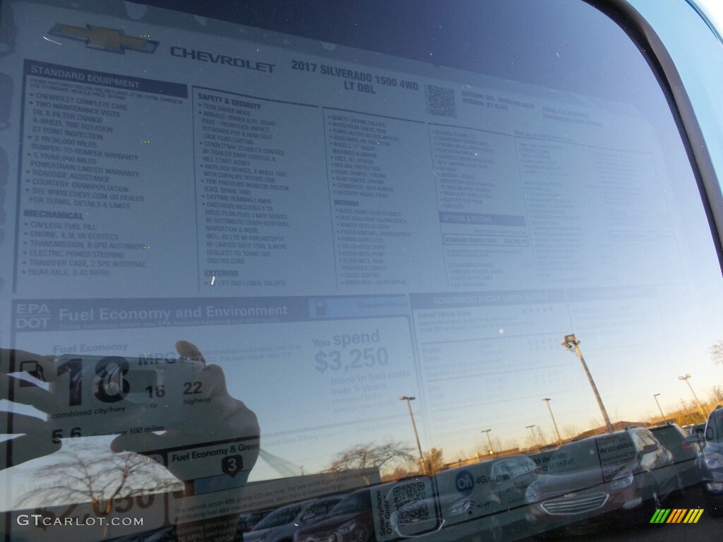 2017 Chevrolet Silverado 1500 LT Double Cab 4x4 Window Sticker Photo #116920514