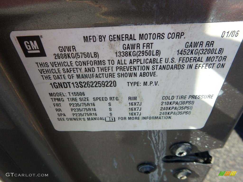 2006 TrailBlazer LS 4x4 - Graystone Metallic / Light Gray photo #29