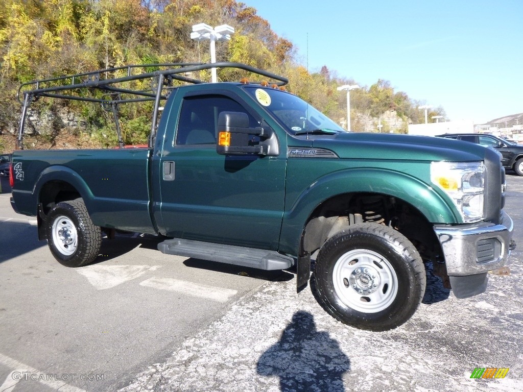 2011 F250 Super Duty XL Regular Cab 4x4 - Forest Green Metallic / Steel Gray photo #8