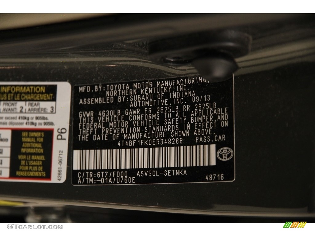 2014 Camry LE - Cypress Pearl / Ivory photo #18