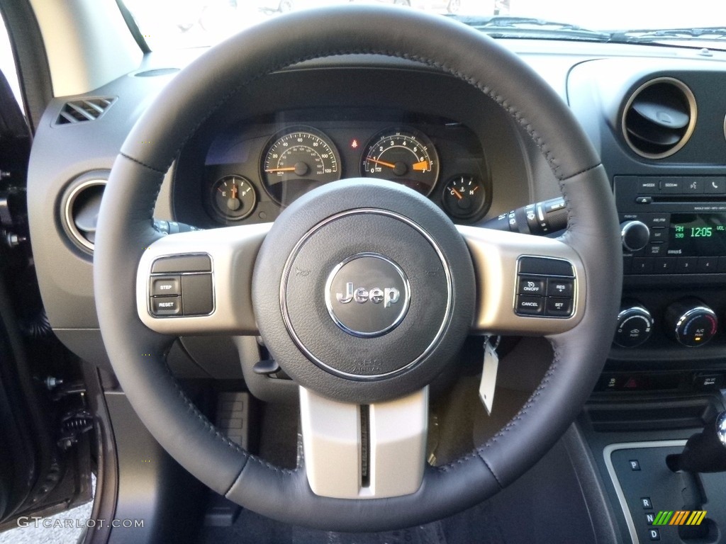 2017 Jeep Compass 75th Anniversary Edition 4x4 Dark Slate Gray Steering Wheel Photo #116928749