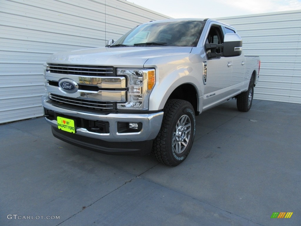 2017 F250 Super Duty Lariat Crew Cab 4x4 - Ingot Silver / Black photo #7