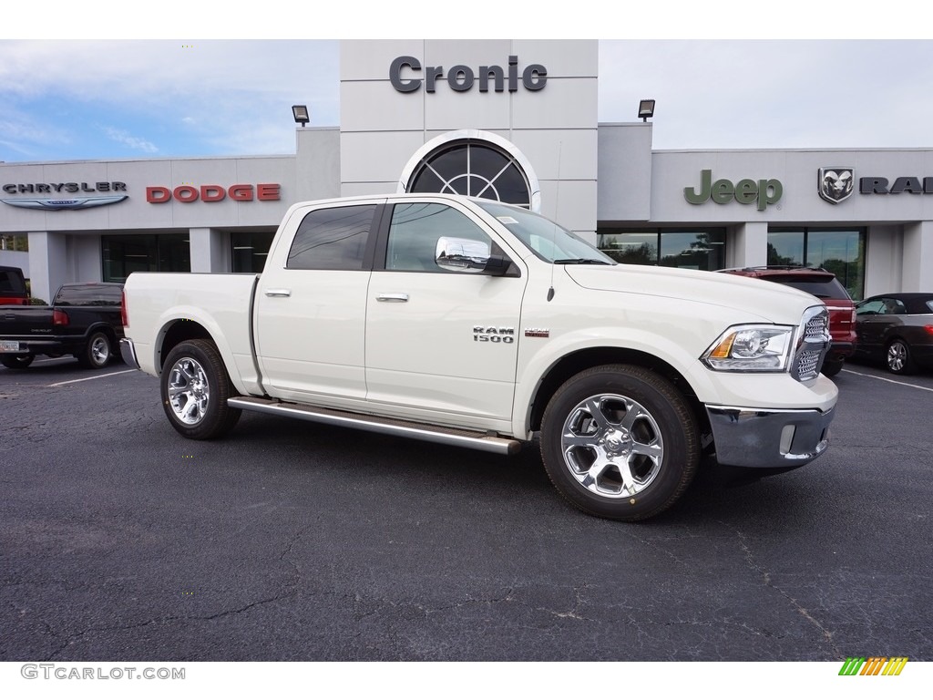 2017 1500 Laramie Crew Cab - Pearl White / Canyon Brown/Light Frost Beige photo #1