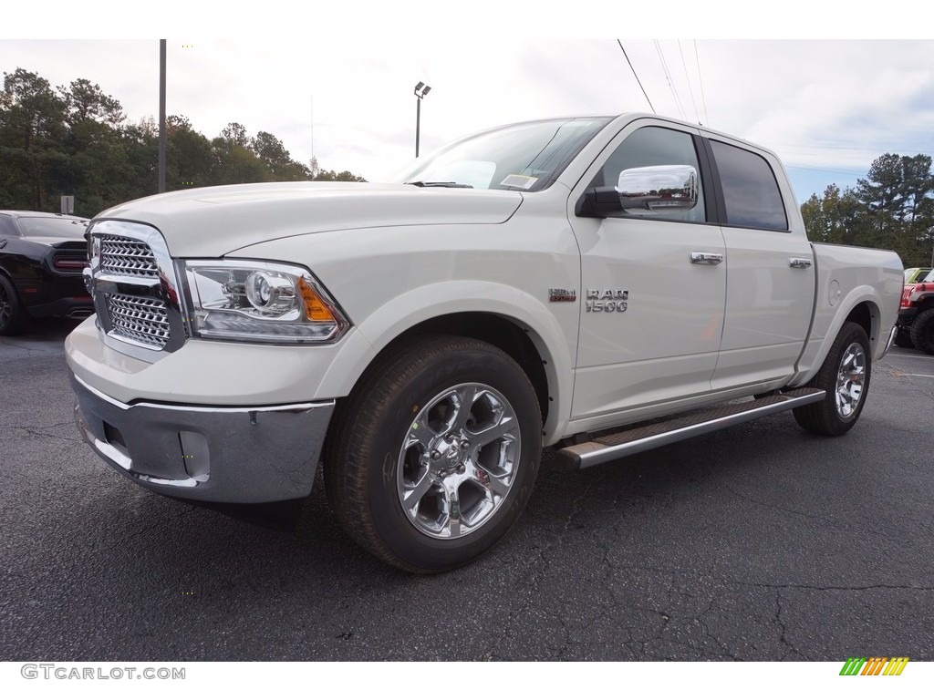 2017 1500 Laramie Crew Cab - Pearl White / Canyon Brown/Light Frost Beige photo #3