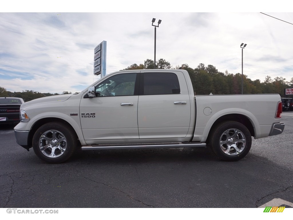 2017 1500 Laramie Crew Cab - Pearl White / Canyon Brown/Light Frost Beige photo #4