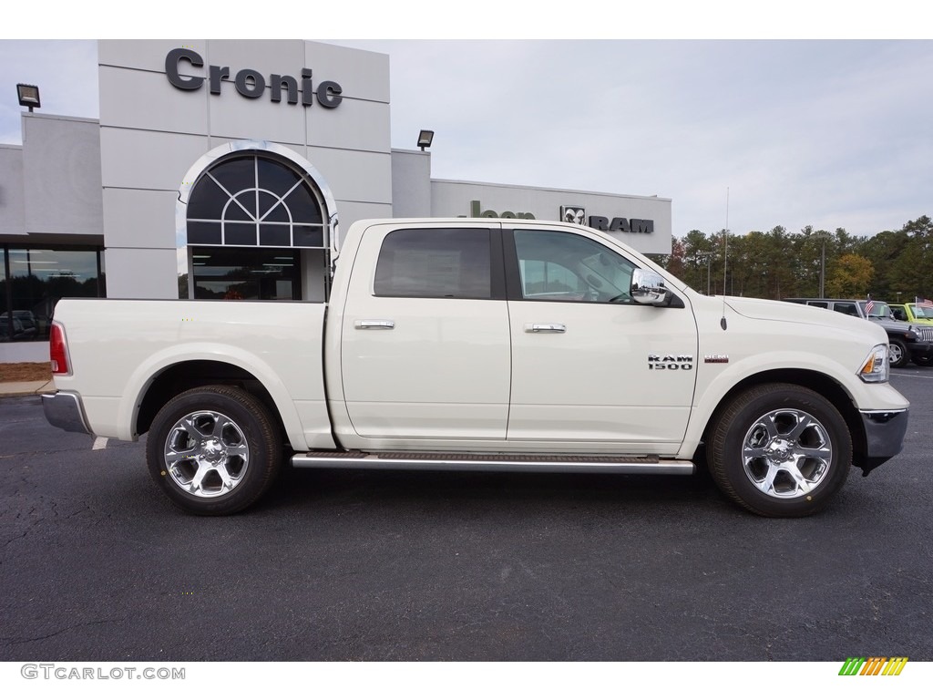 2017 1500 Laramie Crew Cab - Pearl White / Canyon Brown/Light Frost Beige photo #8