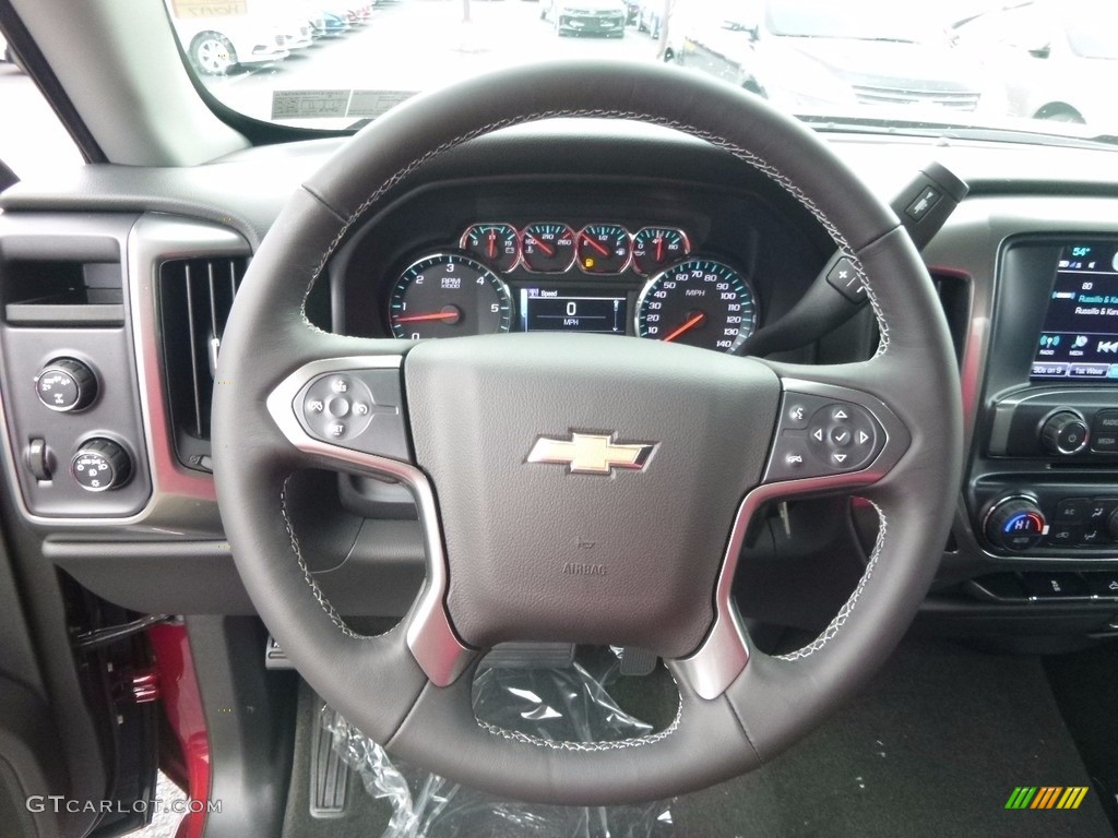 2017 Chevrolet Silverado 1500 LT Double Cab 4x4 Jet Black Steering Wheel Photo #116974219