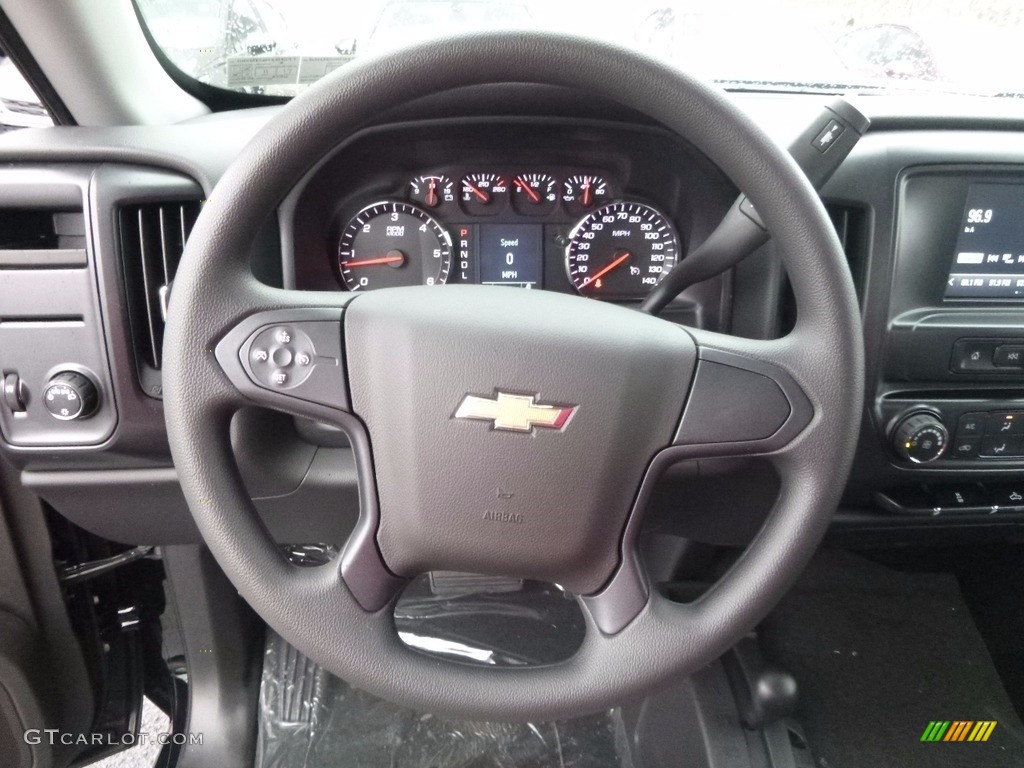 2017 Chevrolet Silverado 1500 Custom Double Cab 4x4 Dark Ash/Jet Black Steering Wheel Photo #116974612